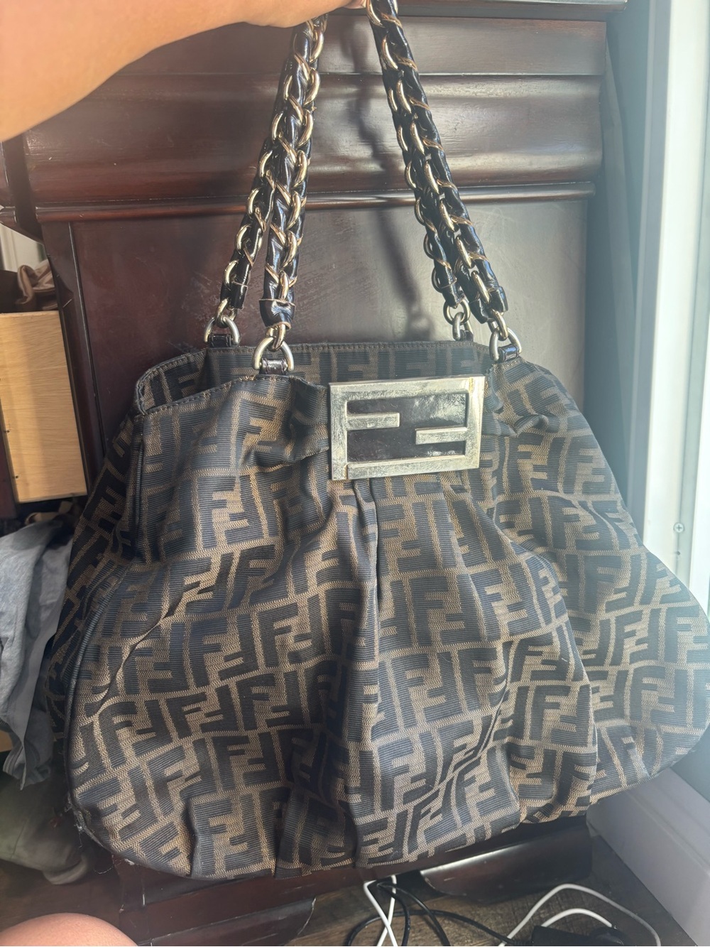 Fendi Black and Brown Shoulder Bag